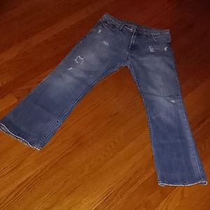 American Eagle Distressed Low Rise Boot Cut Jeans Size 32/30